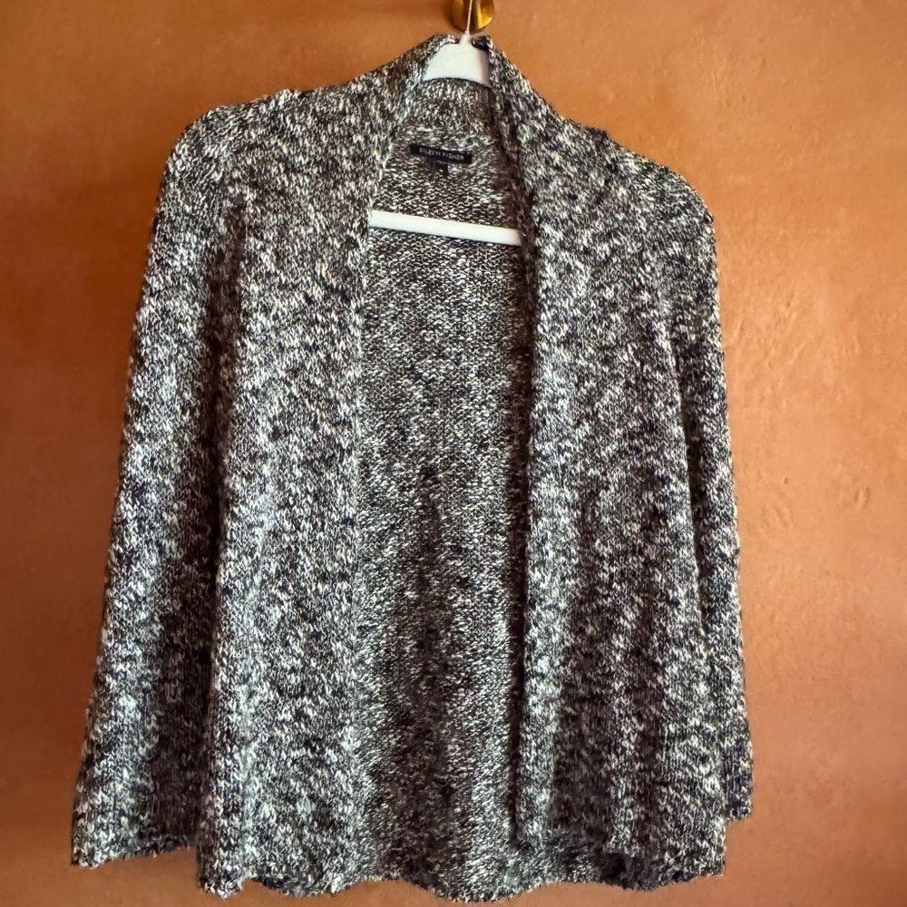 Eileen Fisher Linen Blend Open Front Cardigan Sweater Made in USA Size M